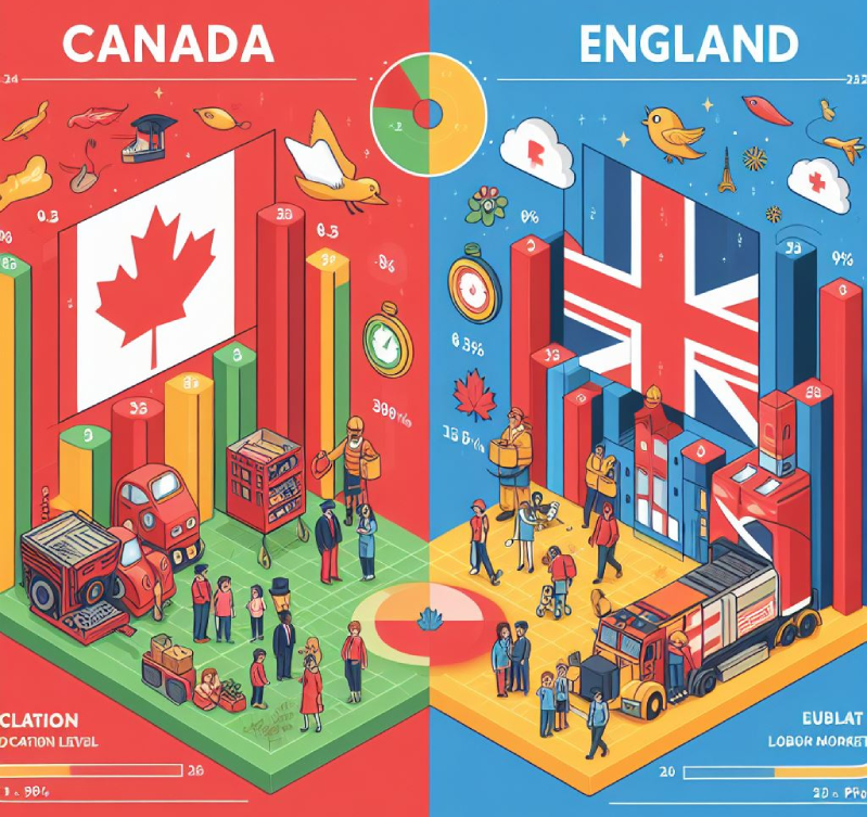 مقایسه کانادا با انگلیس در مهاجرت؟ مقایسه سطح تحصیل، بازار کار و رفاه زندگی